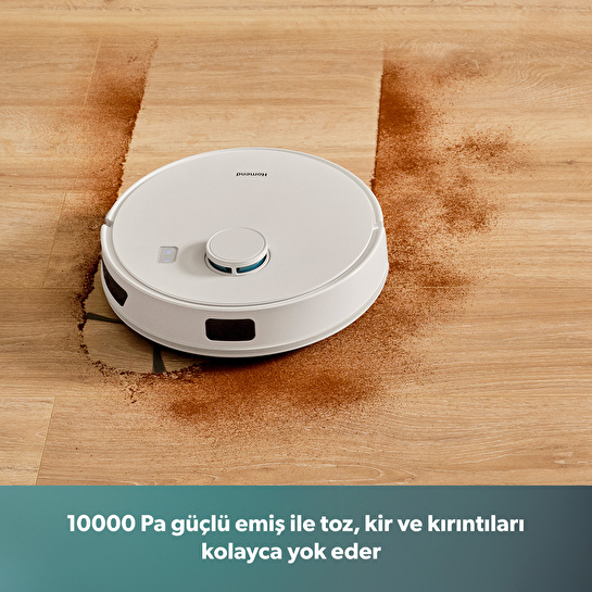 Homend Alex Laser Power 1289H Otomatik Boşaltım Sistemli Yeni Nesil Moplu Robot Süpürge Beyaz