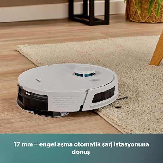 Homend Alex Laser Power 1289H Otomatik Boşaltım Sistemli Yeni Nesil Moplu Robot Süpürge Beyaz