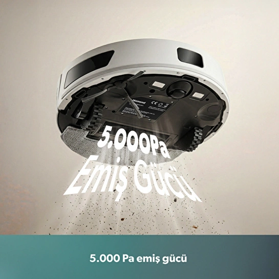 Homend Alex Laser 1291H Moplu ve Haritalamalı Akıllı 5 Kpa Robot Süpürge Beyaz