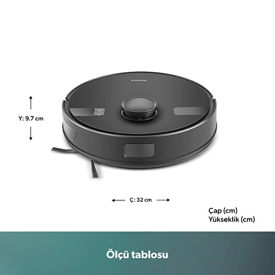 Homend Alex Laser 1291H Moplu ve Haritalamalı Akıllı 5 Kpa Robot Süpürge Siyah