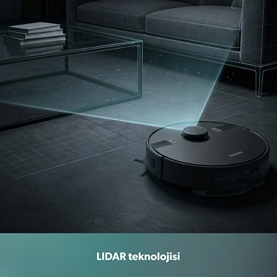 Homend Alex Laser 1291H Moplu ve Haritalamalı Akıllı 5 Kpa Robot Süpürge Siyah