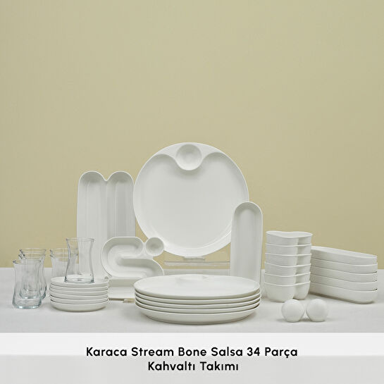 Karaca Stream Bone Salsa 34 Parça 6 Kişilik Kahvaltı Takımı