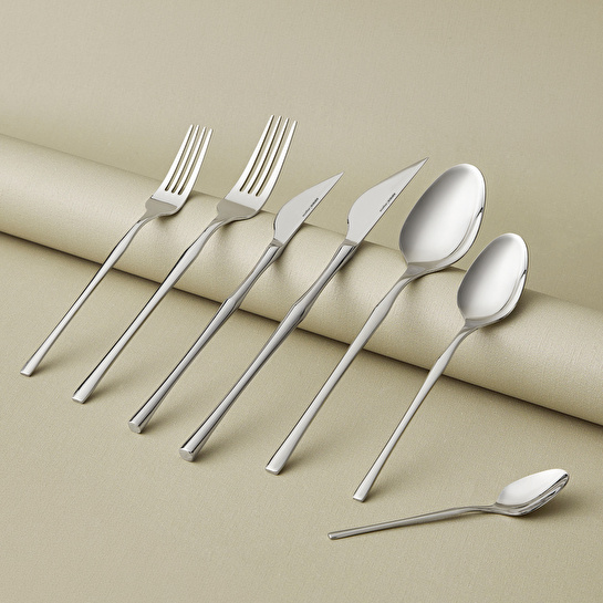 Karaca Elegance Cane Platin 12 Kişilik 84 Parça Çatal Kaşık Bıçak Takımı