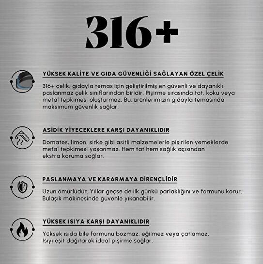 Karaca Plasma Steel 316+ 3Ply Tava 30 cm
