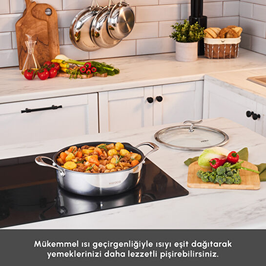 Karaca Plasma Steel 316+ 3Ply Karnıyarık Tencere 26 cm