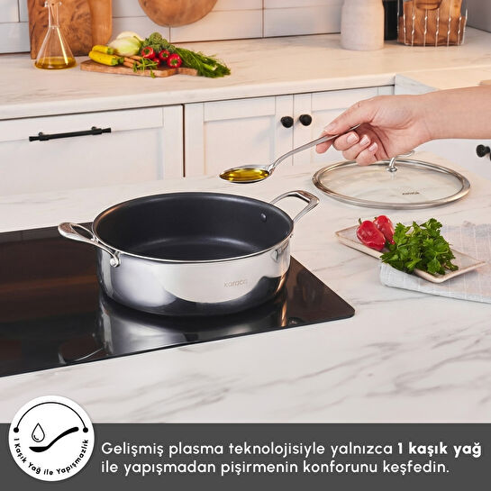 Karaca Plasma Steel 316+ 3Ply Karnıyarık Tencere 26 cm