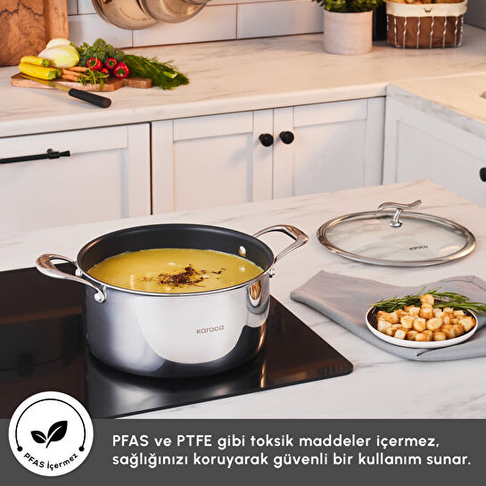 Karaca Plasma Steel 316+ 3Ply Tencere 24 cm