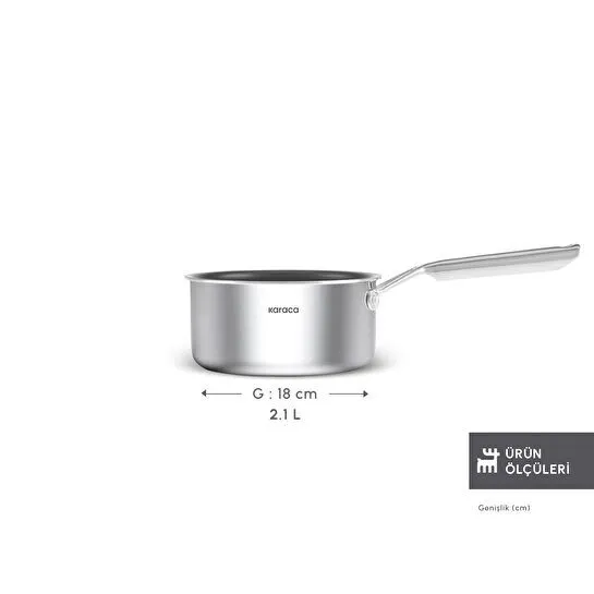 Karaca Plasma Steel 316+ 3Ply Sosluk 18 cm