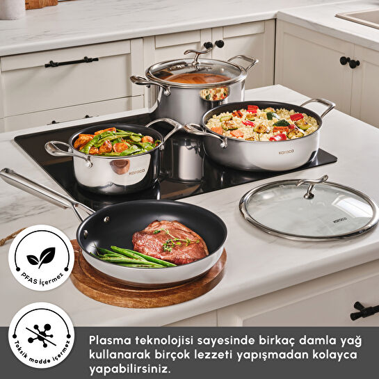 Karaca Plasma Steel 316+ 3Ply 7 Parça Tencere Seti