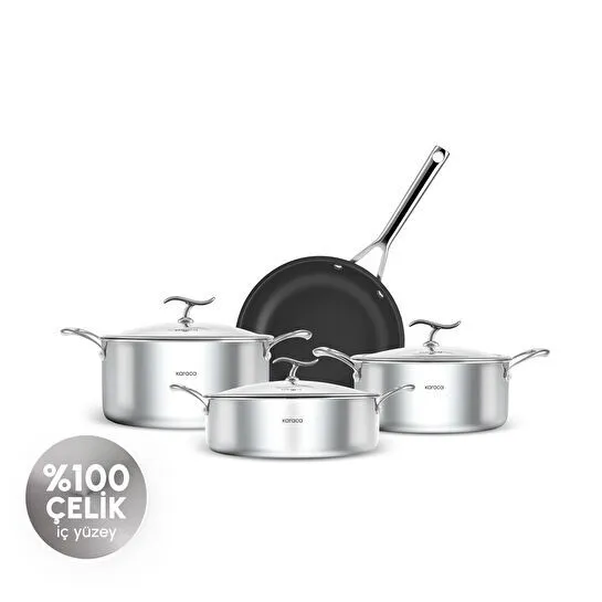 Karaca Plasma Steel 316+ 3Ply 7 Parça Tencere ve Tava Seti
