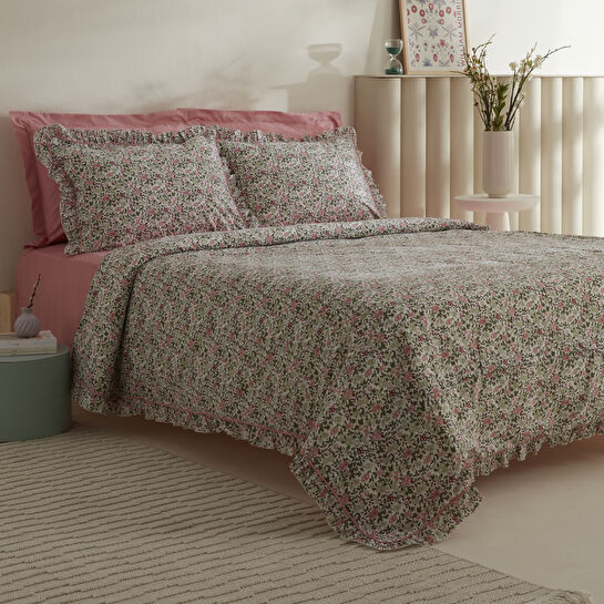 Karaca Home Minay 52 tel %100 Pamuk Çift Kişilik Nevresim Takımı Pembe