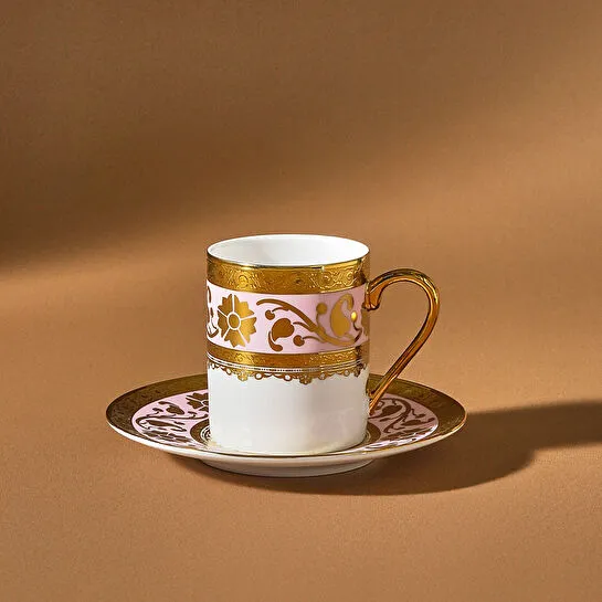 Karaca Gülfem 6 Kişilik Kahve Fincan Takımı Pembe 90 ml