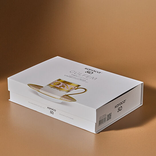 Karaca Gülfem 6 Kişilik Kahve Fincan Takımı Pembe 90 ml