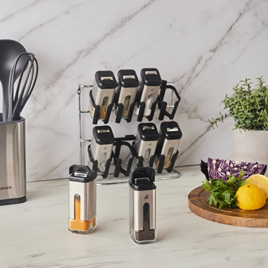 Karaca Shinex Inox 9 Parça Cam Baharat Seti