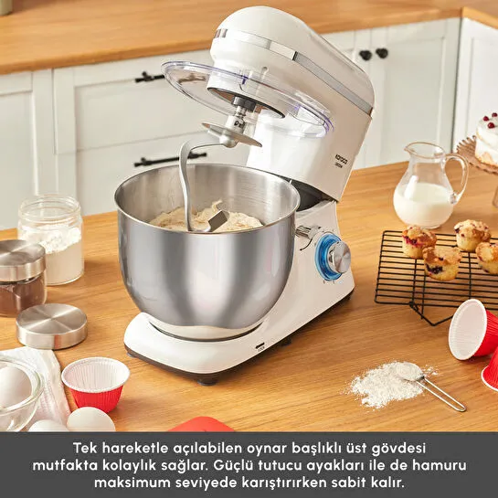 Karaca Chefcrafter Hamur Yoğurma Makinesi Porcelain White 1900W 7L