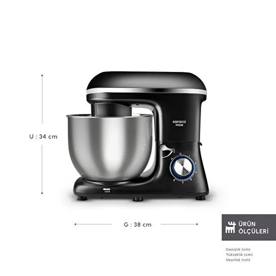 Karaca Chefcrafter Stand Mikser Mutfak Şefi 1900W Black