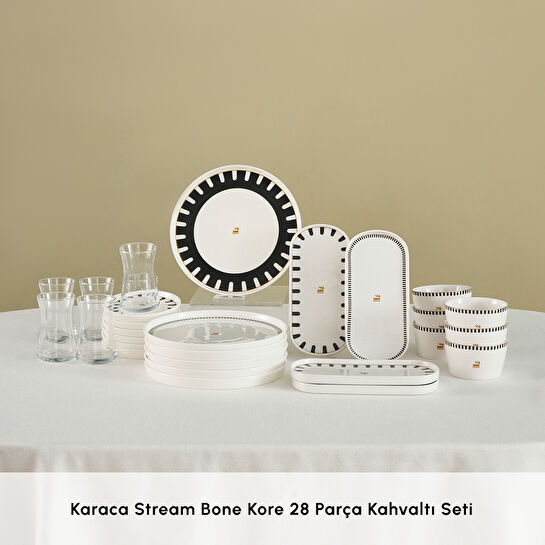 Karaca Stream Bone Kore 28 Parça 6 Kişilik Kahvaltı Takımı