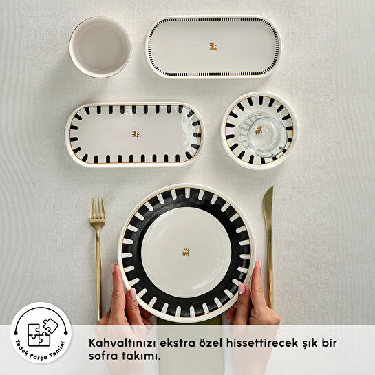 Karaca Stream Bone Kore 28 Parça 6 Kişilik Kahvaltı Takımı