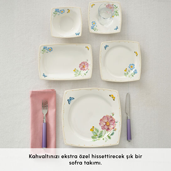 Karaca Forever Bone Velora 26 Parça 6 Kişilik Kahvaltı Takımı