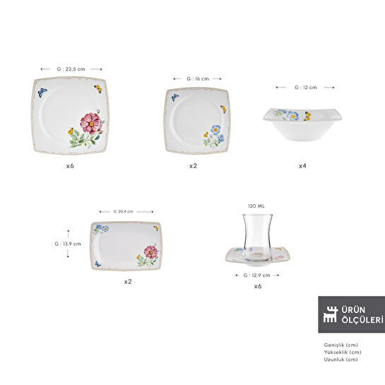 Karaca Forever Bone Velora 26 Parça 6 Kişilik Kahvaltı Takımı