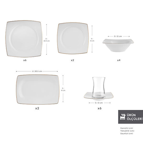 Karaca Elegance Bone Jamie 26 Parça 6 Kişilik Kahvaltı Takımı