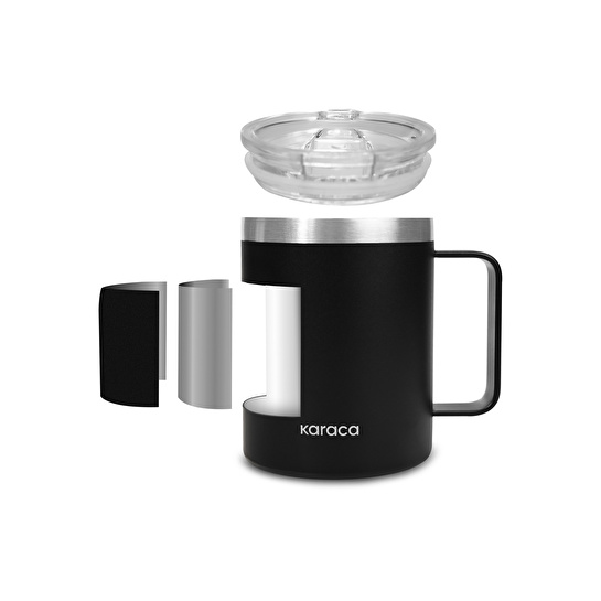 Karaca Thermal Çelik Mug 350 ml Siyah