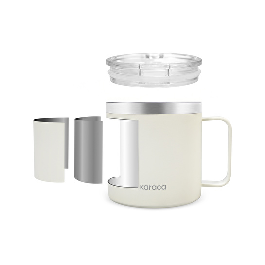 Karaca Thermal Çelik Mug 420 ml Krem