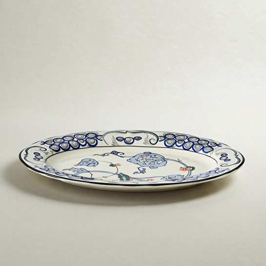 Karaca x Ömür Akkor İznik Hatai Kayık Tabak 30 cm