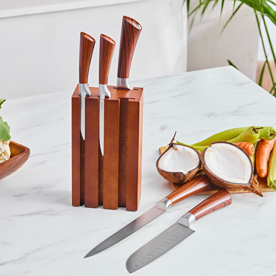 Karaca Formal 6 Parça Standlı Bıçak Seti Wood