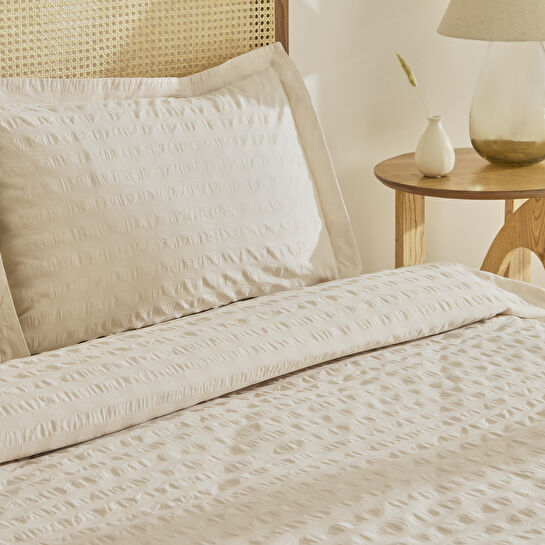 Karaca Home Perla Gofre %100 Pamuk Çift Kişilik Nevresim Takımı Bej
