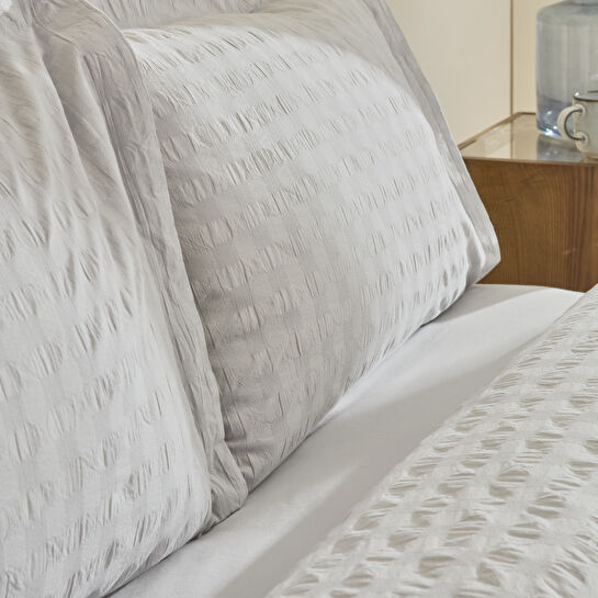 Karaca Home Perla Gofre %100 Pamuk Çift Kişilik Nevresim Takımı Gri