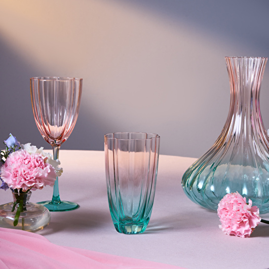 Karaca Judith 25 Parça Bardak Kadeh ve Karaf Seti Renkli