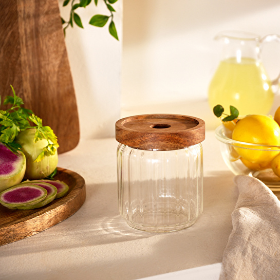 Karaca Mova Akasya Çizgili Saklama Kabı 360 ML