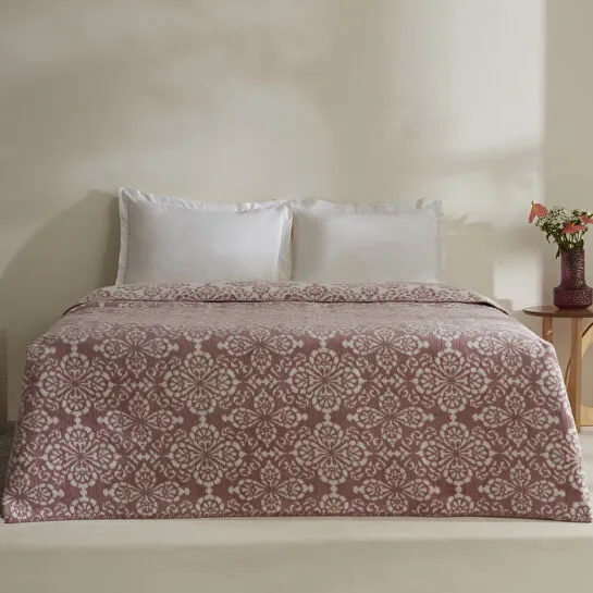 Karaca Home Elvira Tek Kişilik Akrilik Battaniye Mürdüm
