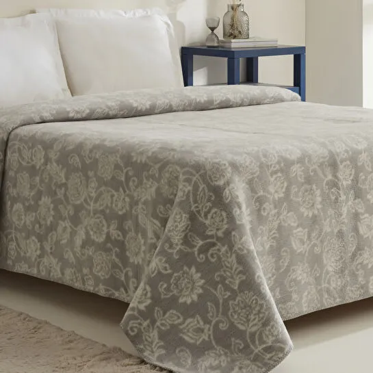 Karaca Home Glorinda Çift Kişilik Akrilik Battaniye Açık Gri