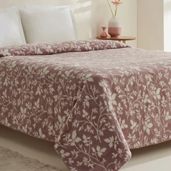 Karaca Home Cinta Çift Kişilik Akrilik Battaniye Mürdüm