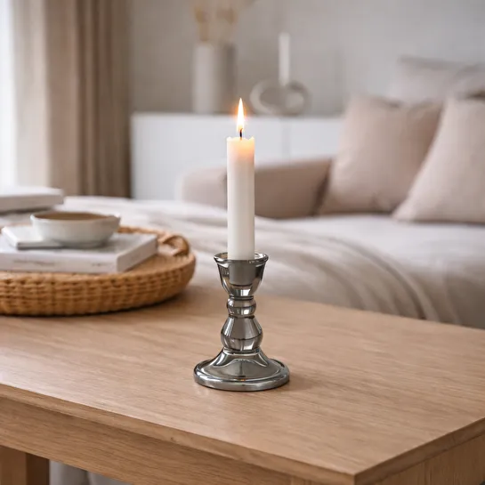 Karaca Home Boris Cam Şamdan Antrasit 6,5 x 6,5 x 9 cm