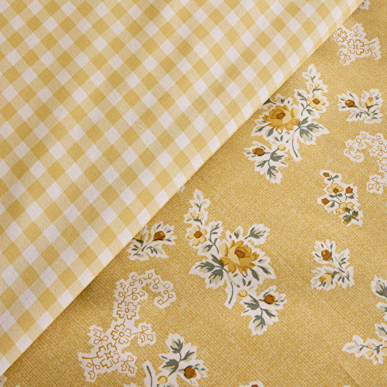 Karaca Home Carlo %100 Pamuk Çift Kişilik Nevresim Takımı Sarı