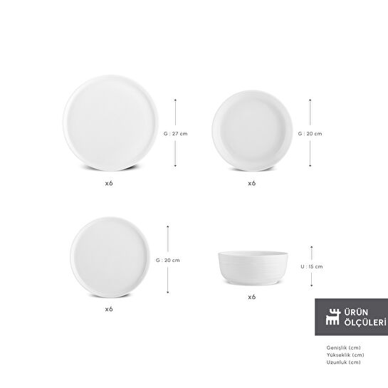 Karaca Stream Bone Blair 24 Parça 6 Kişilik Yemek Takımı