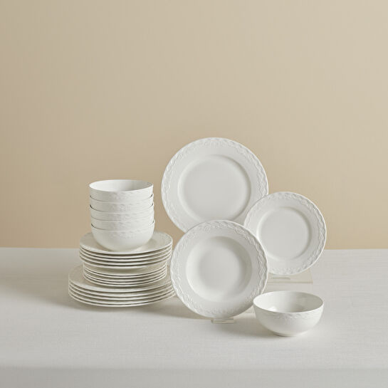 Karaca Forever Bone Nate 24 Parça 6 Kişilik Yemek Takımı