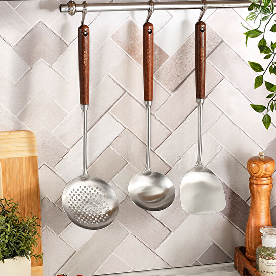 Karaca Pro Master 3 Parça Meşe Ağacı Servis Seti