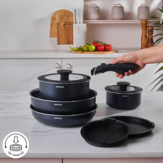 Karaca Biodiamond Smart Clip İndüksiyon Tabanlı 9 Parça Tencere Seti