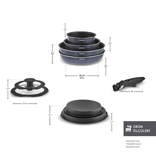 Karaca Biodiamond Smart Clip İndüksiyon Tabanlı 9 Parça Tencere Seti