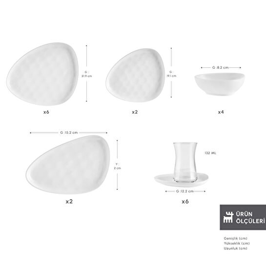 Karaca Forever Bone Orla 26 Parça 6 Kişilik Kahvaltı Takımı