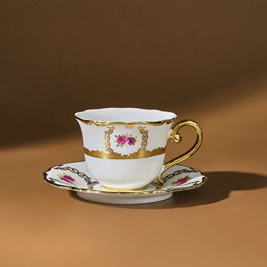 Karaca Royal Bone Elizabeth 6 Kişilik Kahve Fincan Takımı 90 Ml