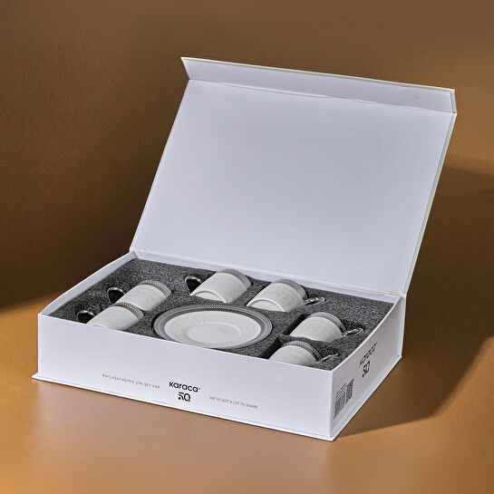 Karaca Royal Bone Kate 6 Kişilik Kahve Fincan Takımı 90 ml