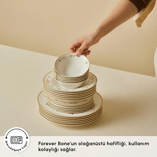 Karaca Forever Bone New Fly 24 Parça 6 Kişilik Yemek Takımı