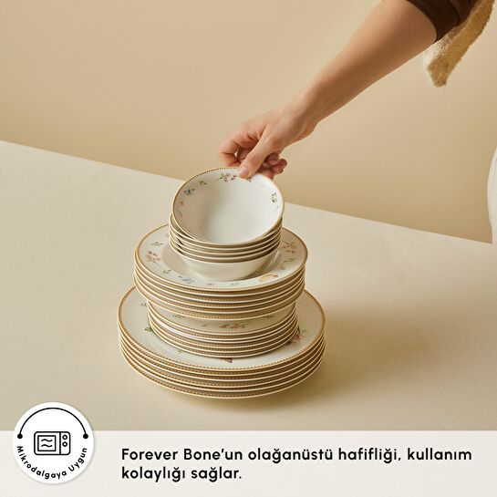 Karaca Forever Bone Fly 24 Parça 6 Kişilik Yemek Takımı