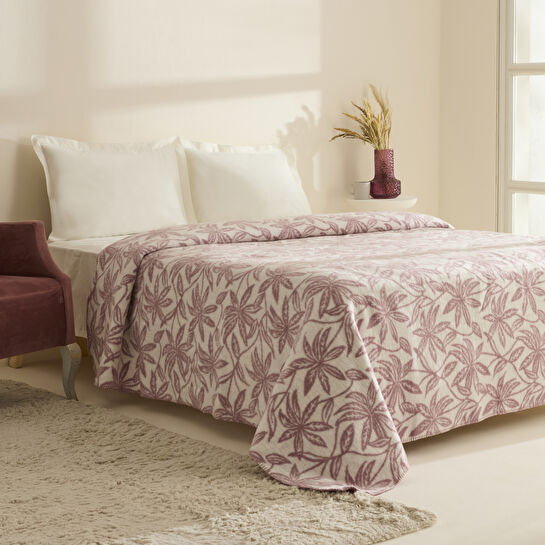 Karaca Home Layla Çift Kişilik Akrilik Battaniye Mürdüm