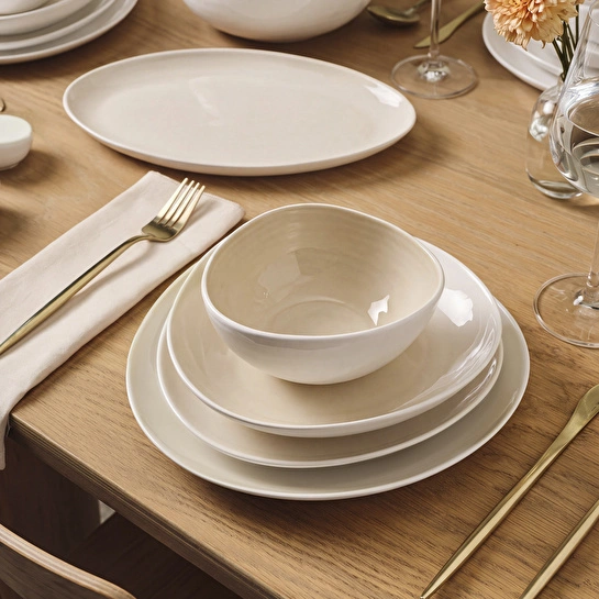 Karaca Earth Collection Rise 55 Parça 12 Kişilik Yemek Takımı Plus Krem